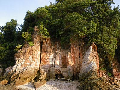 Natural rock cliff